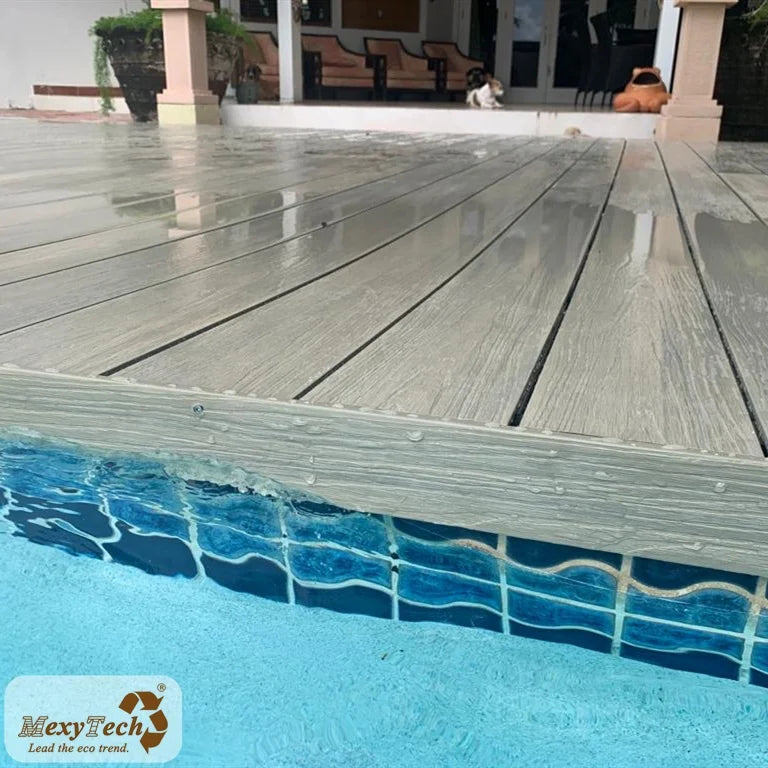 New Technology Modern Brushed Anti-Slip Exterior WPC Decking Boards Balcony Waterproof Eco-Friendly Outdoor Interlocking Floor