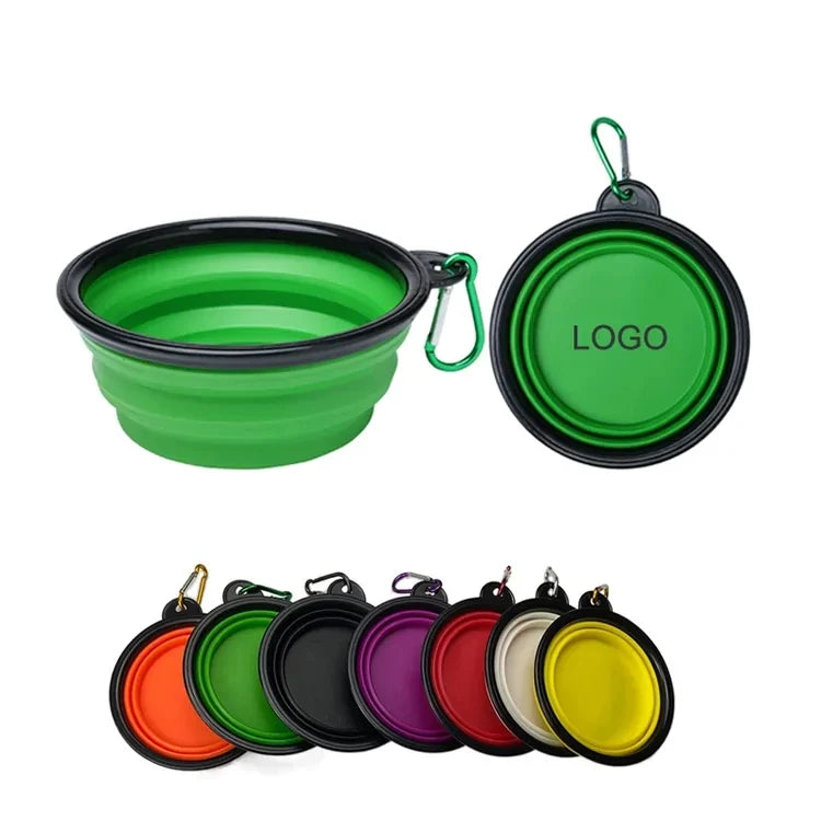 Colorful Pet Supplies Folding Silicone Pet Dog Feeder Portable Collapsible Dog Feeder Dog Bowl for Pet Cat Dog