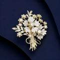 Fashion Atmospheric Alloy Natural Stone Fortune Tree Brooch High-end Women's Luxury Decorative Pin Gift Party Clothes Corsage