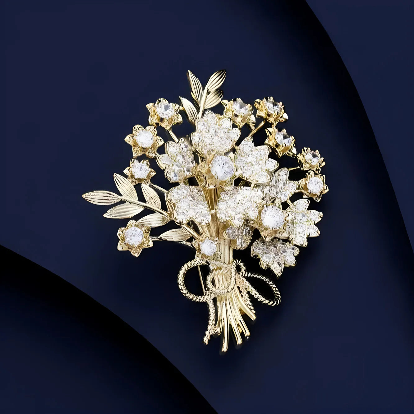Fashion Atmospheric Alloy Natural Stone Fortune Tree Brooch High-end Women's Luxury Decorative Pin Gift Party Clothes Corsage