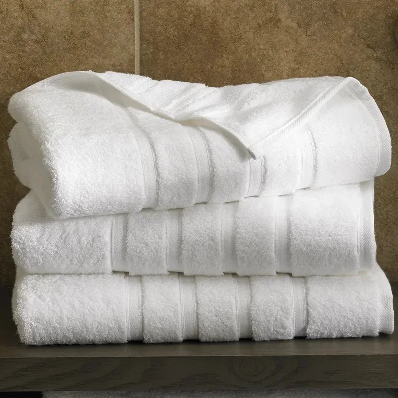 100% Ringspun Cotton Spa Bath Towel Luxury Hotel White Terry Cotton Bath Towels Set