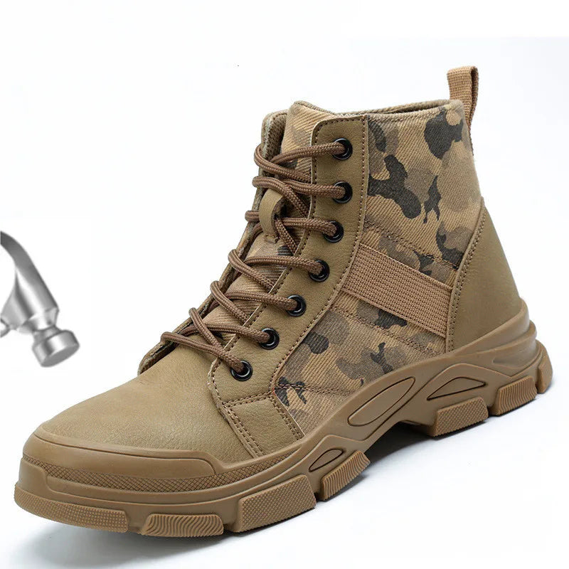 Fashion Labor Protection Shoes Anti-impact Anti-thorn Breathable Wear Resistant Comfortable Men's Safety Work Shoes