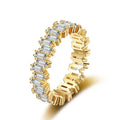 2022 Luxury Hip Hop Classic Brass 18K Inlaid Zircon Gemstone Rings with Geometric Design for Wedding Occasions Unisex