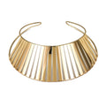 Personality Big Hollow Out Choker Necklaces Statement Metal Big Collar Necklace Gold Plated Fashion Dress Party Jewelry New