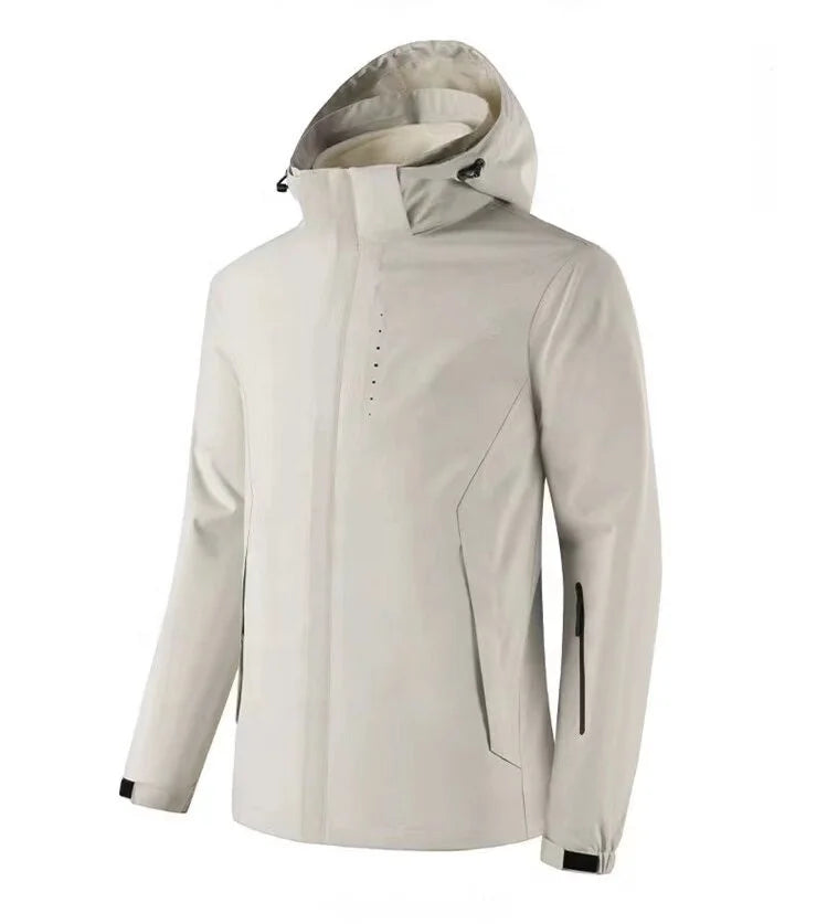 Two-Piece Soft Shell Hoody Winter Comfortable Hiking Travel Jacket Warm Windproof Waterproof Breathable Zipper Closure Outdoor