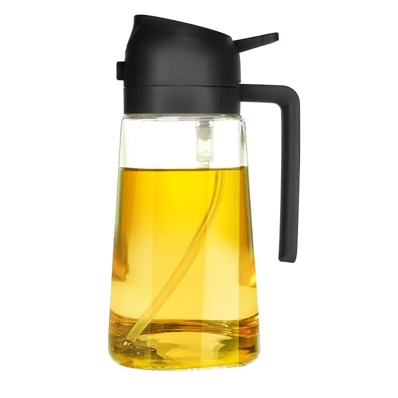 Multifunctional 2-in-1 Kitchen Glass Spray Bottle for BBQ and Cooking Use with Olive Oil
