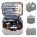 Factory Wholesale Travel Makeup Toiletry Storage Bag Custom Brushes Cosmetic Organizer Case Bag with Golden Zipper