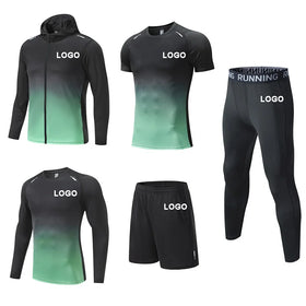 Custom Logo Running Men's Training Sportswear Gym 5 Piece Compression Sports Suit Gym Fitness Sets Men