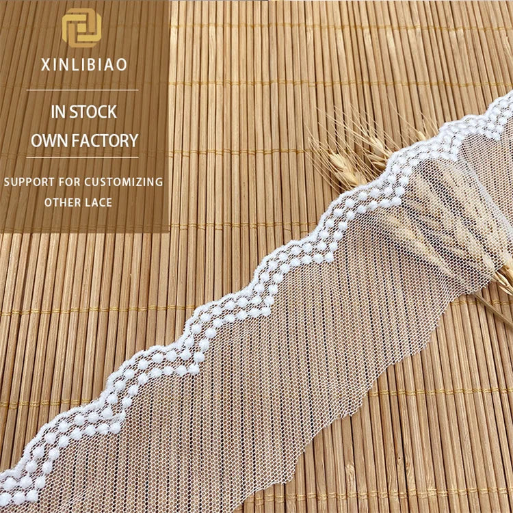 Milk Silk Wave Mesh Fabric with Water Soluble Embroidery Lace for Lolita Skirt Shoe Bag Accessories