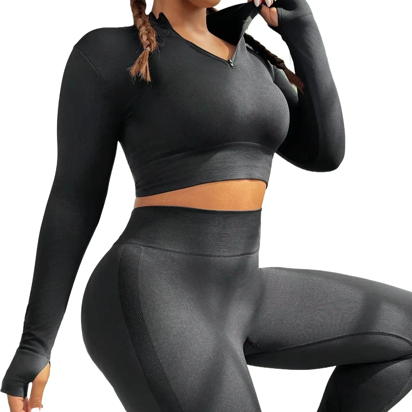 2026 Customizable Plus Size Sports Yoga Leggings High Waist Elastic Waist Four-Way Stretch Eco-Friendly Seamless Women's Yoga