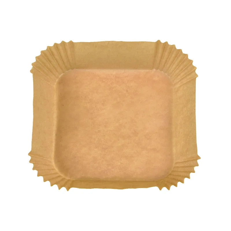 6.5 Inch Square Disposable Air Fryer Paper Liners for Air Fryer Grease and Water Proof Non Stick Basket Parchment Paper