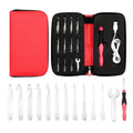 11 Size Interchangeable LED Lighted Crochet Hooks USB Rechargeable Ergonomic Grip 2.5mm to 8.0mm LED Lighted Crochet Hooks