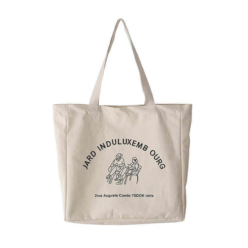 Custom Logo Advertising Full Cotton Canvas Tote Bag with Pocket Environmentally Friendly for Gifts and Promotions