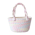 2026 Custom Summer Beach Tote Bag Cute Women's Elegant Cotton Candy Pattern 3L Portable Open Closure Daily Use Autumn Spring