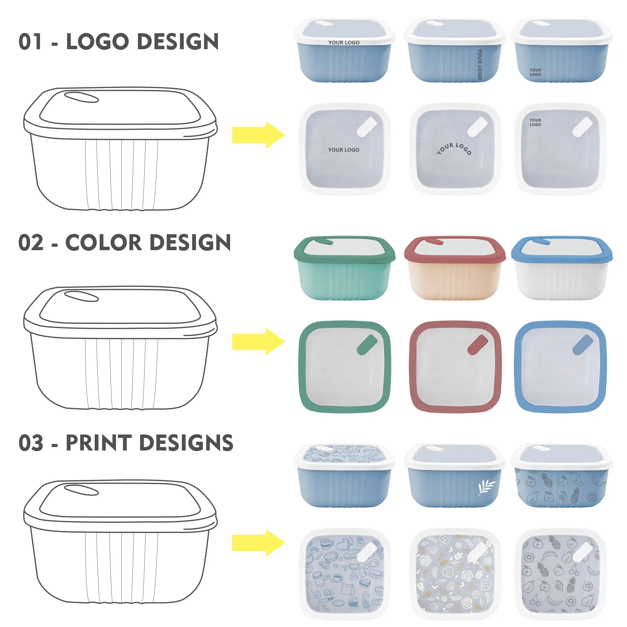 Nesting Design Fridge Fruit Storage Containers Organizer Fridge Box Container With Air Vent
