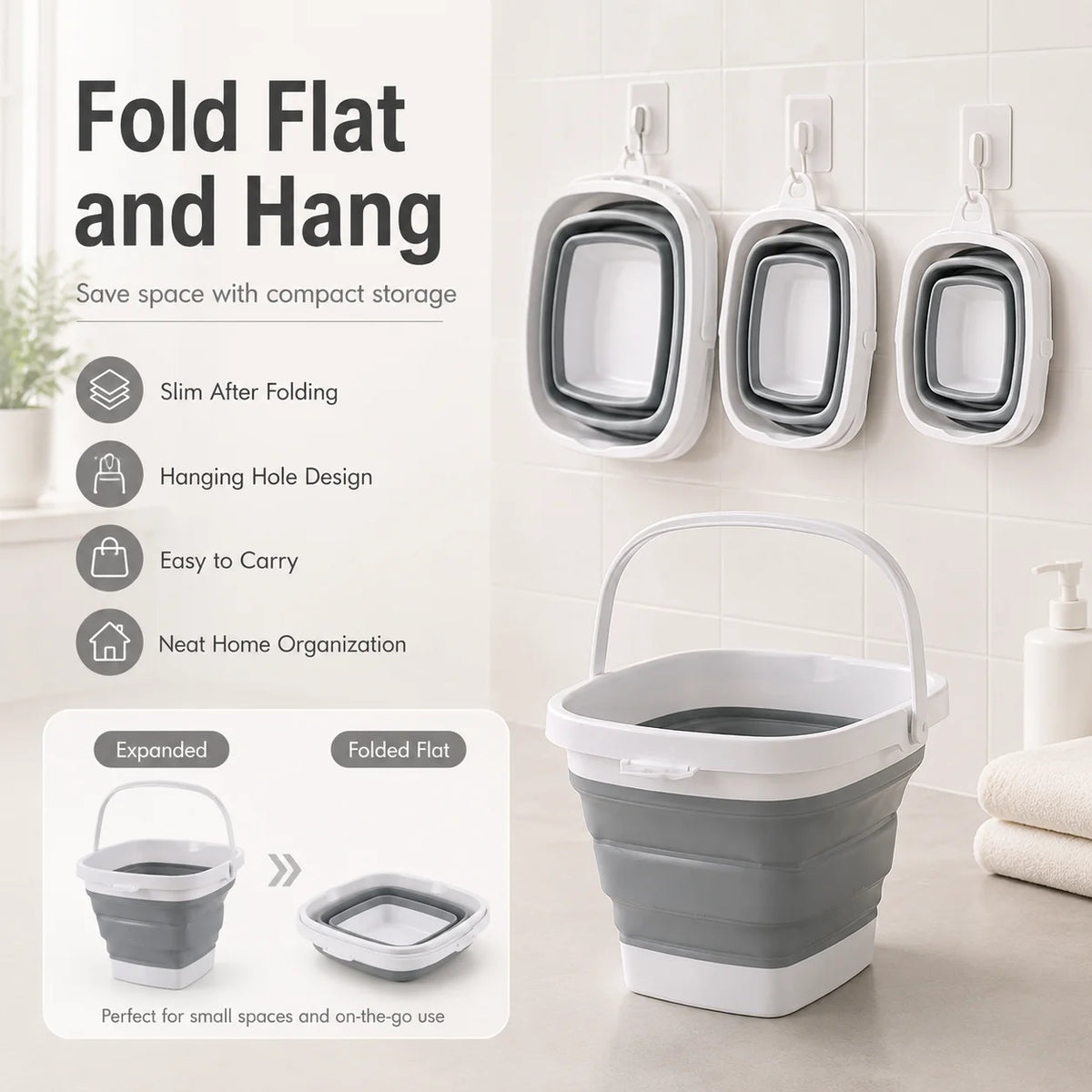 Hot Selling Plastic Folding Washing Pen Art Brush Bucket Space Saving Pail Garden Plastic Bucket Collapsible Bucket MegaBDM