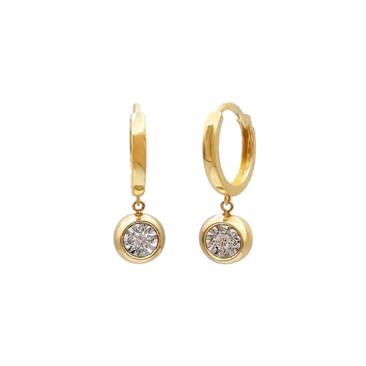 Wholesale Natural Diamond Pure Gold Jewelry 18K Solid Gold Drop Earrings for Women