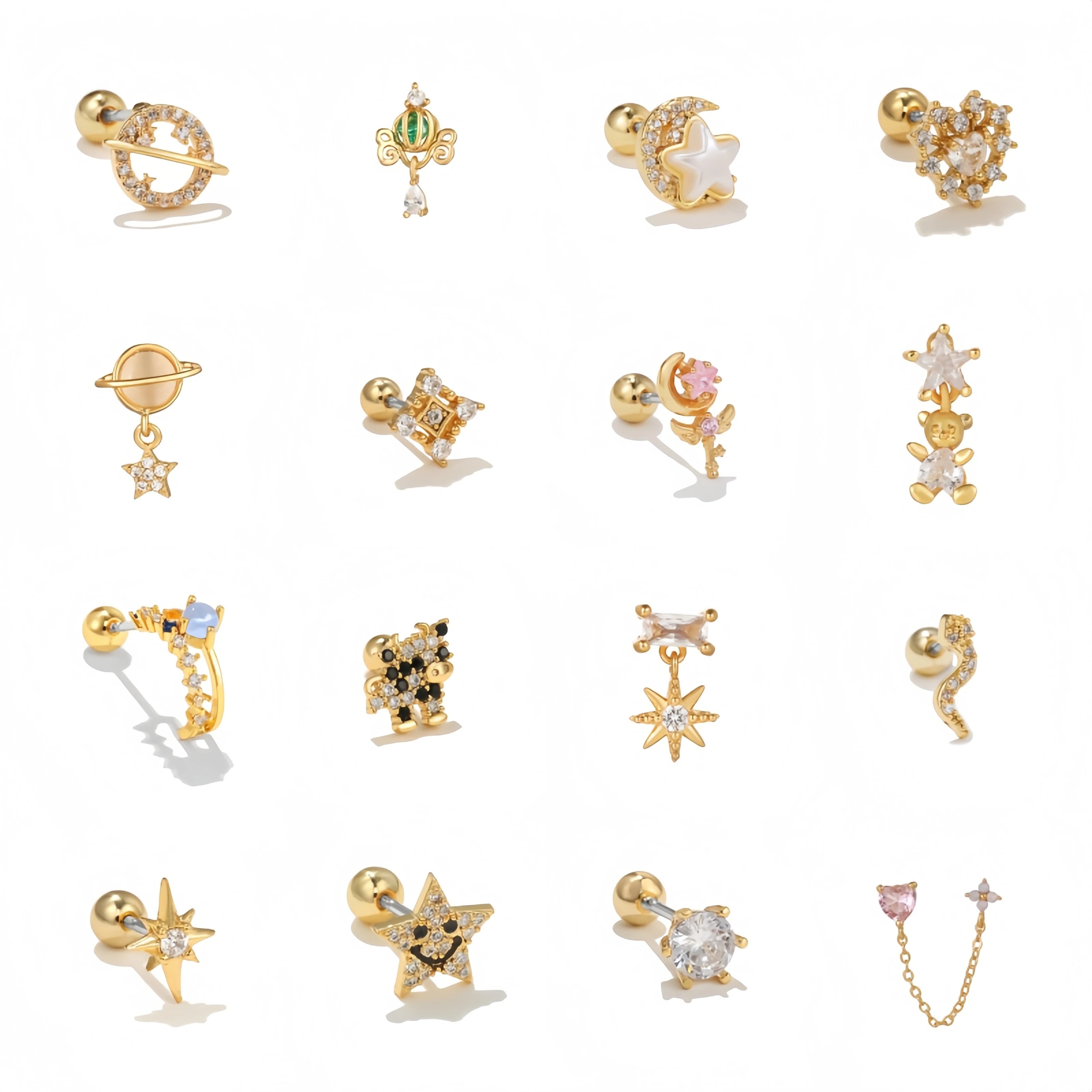 OL Inspired Titanium Stud Earrings with Colorful Zircon Stylish and Comfortable for Everyday Wear