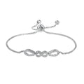 Weiman Exquisite Cubic Zirconia CZ Infinity Adjustable Bar Slider Wedding Brides Bridesmaids Bracelet Crystal Wedding Jewelry MegaBDM