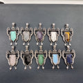Jewelry Accessories Natural Stone Double Dragons Charm Healing Tiger Eye Pink Quartz Amethyst Pendants for Man Necklace Making
