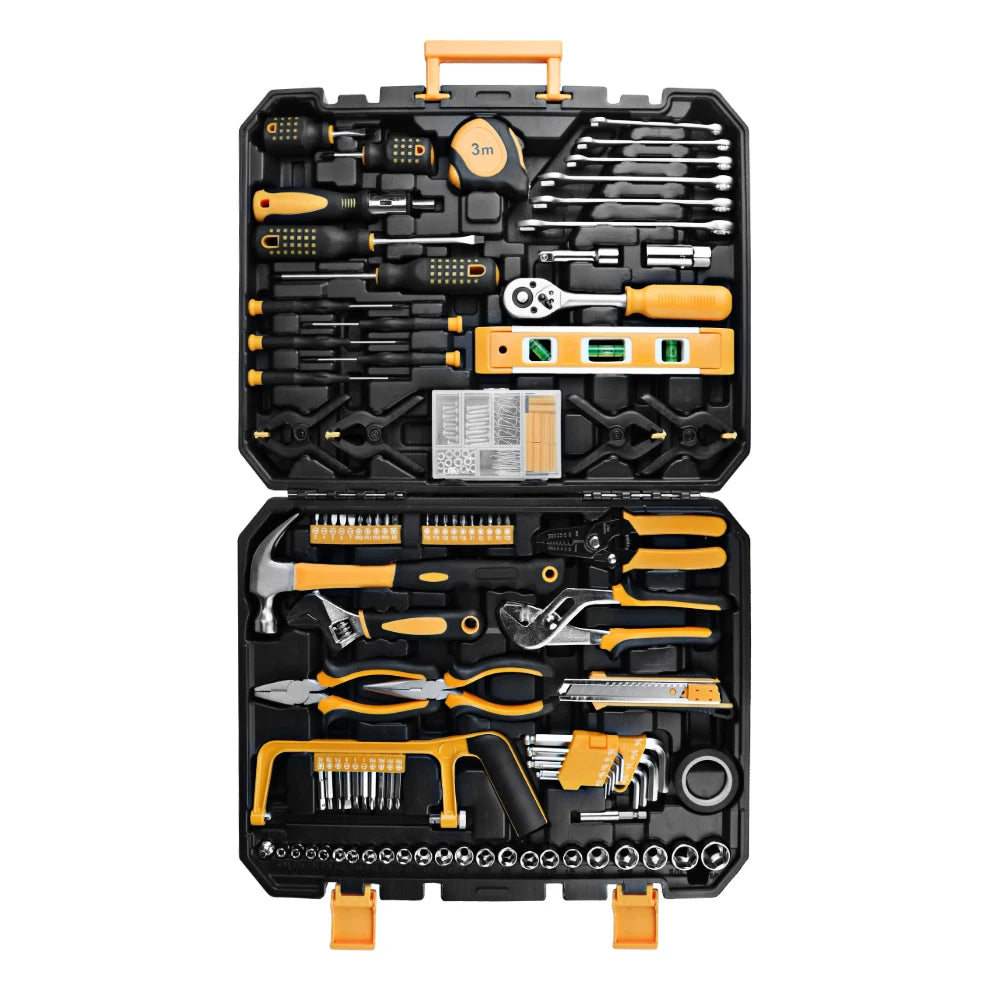 168pcs Professional Plastic Box Storage Home DIY Use General Household Maintenance Hand Tool Kit