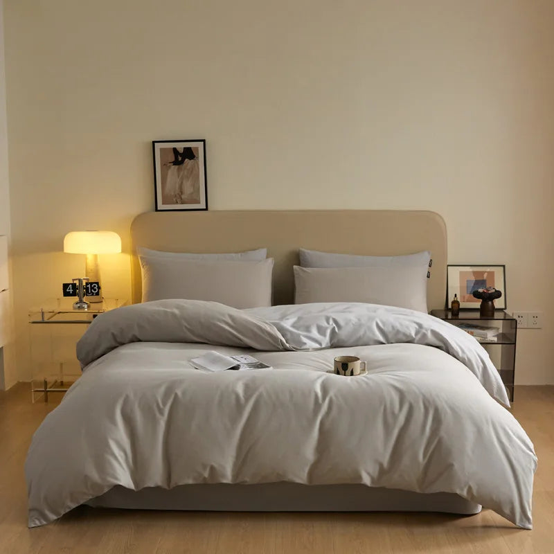 100% Super Soft Cotton Duvet Cover Set Breathable Bedding Comforter with Woven Technics