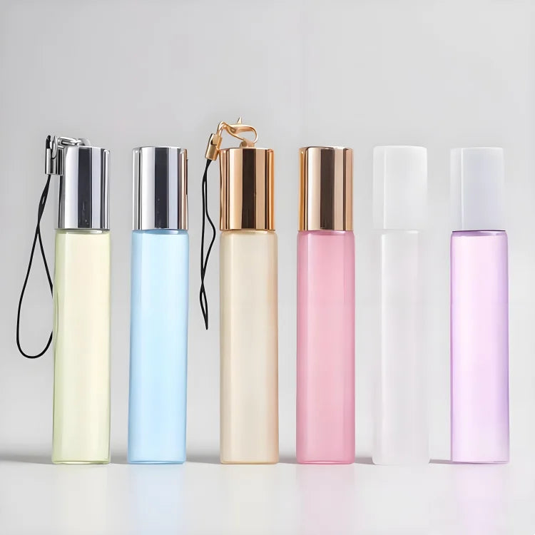 WOGU 10ml Thin Roller Essential Oils Bottle 10ml Refillable Pearl Eye Cream Cosmetic Packaging Glass Roll on Perfume Bottle
