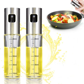 QZQ Olive Cooking Stainless Steel Bottle Spritzer Dispenser Plastic Food Kitchen Pump Glass Vinegar Oil Sprayer for Cooking