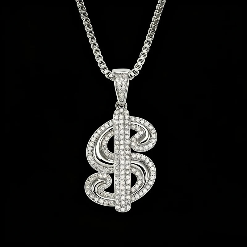 Dollar Sign Jewelry Designs Internet Celebrity Live Streaming CCGTC Certificate Hip Hop Style Moissanite Diamonds 925 Pendant