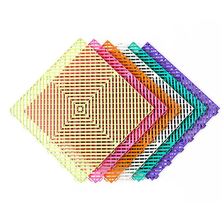 40*40cm Plastic Flooring Car Interlocking Garage Floor Tiles Durable Car Detailing Shop Vinyl Floor Tile