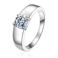 Luxury Hip Hop  1 2CT Round Shape Diamond  Moissanite Men Women Wedding Rings Pure 925 Sterling Silver Engagement Jewelry