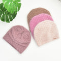 Factory Custom  Angora Rabbit Wool Knitted Beanies Thick Warm Ladies Hat Female Angora  Beanie Hats  Winter Hat for Women