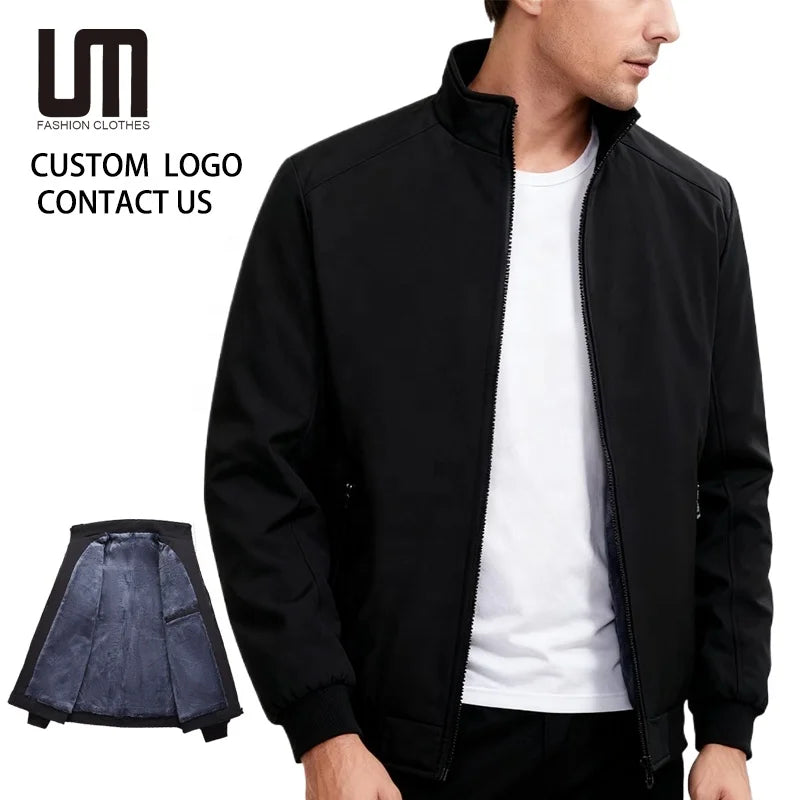 Cheap Custom Logo Wholesale New Design Men Winter Plus Size Fleece Lined Jacket Warm Windbreak Coat
