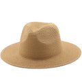 Wholesale Retro Cowboy Boater Unisex Paper Straw Adjustable Summer Travel Outdoor Plain Beach Sunscreen Pure Color