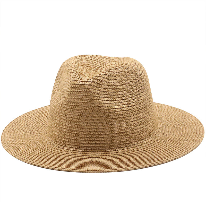 Wholesale Retro Cowboy Boater Unisex Paper Straw Adjustable Summer Travel Outdoor Plain Beach Sunscreen Pure Color