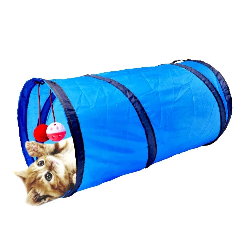 2022 Funny 2-Hole Color Camouflage Pet Rabbit Kitten Folding Tunnel Toys Made of Durable Polyester for Cat Games