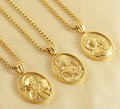 Best Quality Embossed 18k Stainless Steel Pendant Necklace 3 Styles to Choose Vintage Titanium Steel Personalized Necklace
