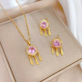 Luxury 18K Gold Plated Diamond Snowflake Butterfly Pendant Necklace Fashionable Chains Set for Gift Occasions