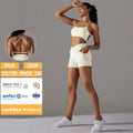 Women Fitness Seamless Crisscross Seamless Sports V Cut Shorts Athletic Scrunch Butt Workout Running Clothing Gym Wear Yoga Set