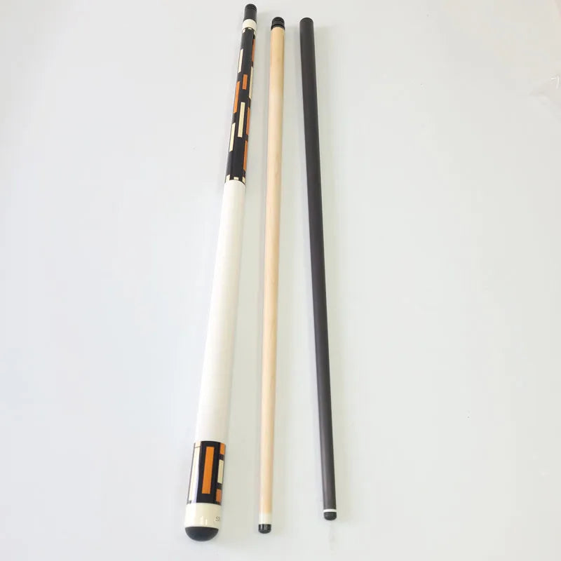 Xmlivet 142cm Length Billiard Pool Cues Tip Size 12mm Radial Pin Maple Wood With Carbon Shaft Decal Design Billiard Cue Stick