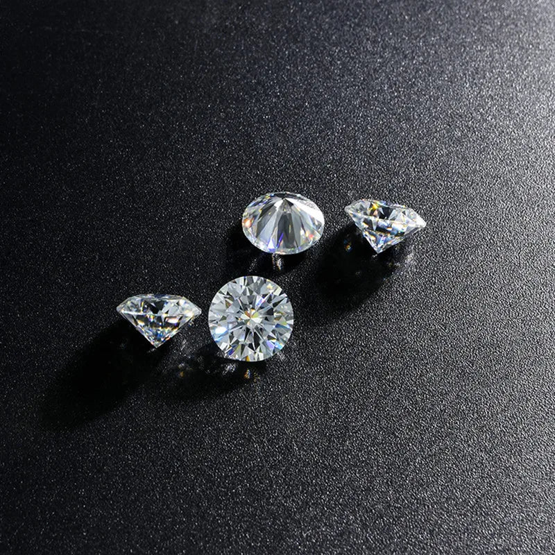 SICGEM 8 Heart 8 Arrow Round Cut  Loose Synthetic Moissanite Diamond Stone VVS1 3carat White D Moissanite