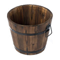 Hot Barrel Wood Bucket Planter Drainage Holes Indoor Outdoor Decorative Raised Beds for Plants Herbs Veggies Garden Application