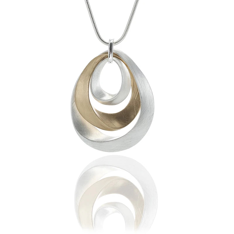 Multi Two Tone Water Drop Pendant Long Women Sweater Chain Statement Necklace Jewelry