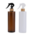 100ml 120ml 150ml 200ml  250ml 300ml 500ml clear Amber  PET Plastic Spray Bottle with Bamboo Trigger Sprayer