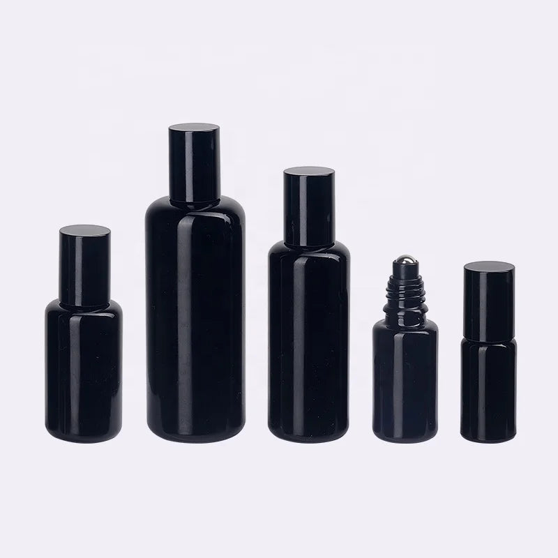 Roller Ball Bottle 100 ml 50 ml 30 ml Black Glass Bottle 15 ml 10 ml Cosmetic Roll on Bottle with Bakelite Cap for Massage Oil
