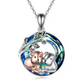 Wholesale Animal Jewelry 925 Sterling Silver Two Tone Plated Cute Guinea Pig Crystal Necklace