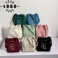 Custom Corduroy Tote Bag Large Capacity Women Shoulder Bag Cartoon Bear Ladies Casual Handbag Reusable Shopping Bags