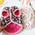 Pet Clothes Small Dogs Dogs Clothes Cats Fall and Winter Warm Korea Flowers Bow Cotton Vest Wholesale