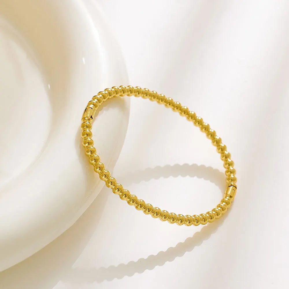 Beimai OEM 18k Gold Stainless Steel Titanium Steel Bead Bangle