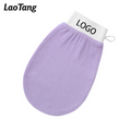 Customized Package and Logo High Quality Pink Color Magic Skin Peeling Bath Gloves Body Exfoliating Gloves Dead Skin Remover